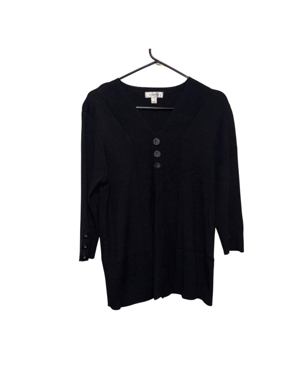 Black Dressbarn Womens 1X Sweater With Button Detail